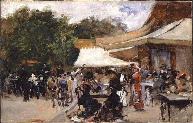 Hugo Birger Outside a Restaurant in the Bois de Boulogne. Study Spain oil painting art